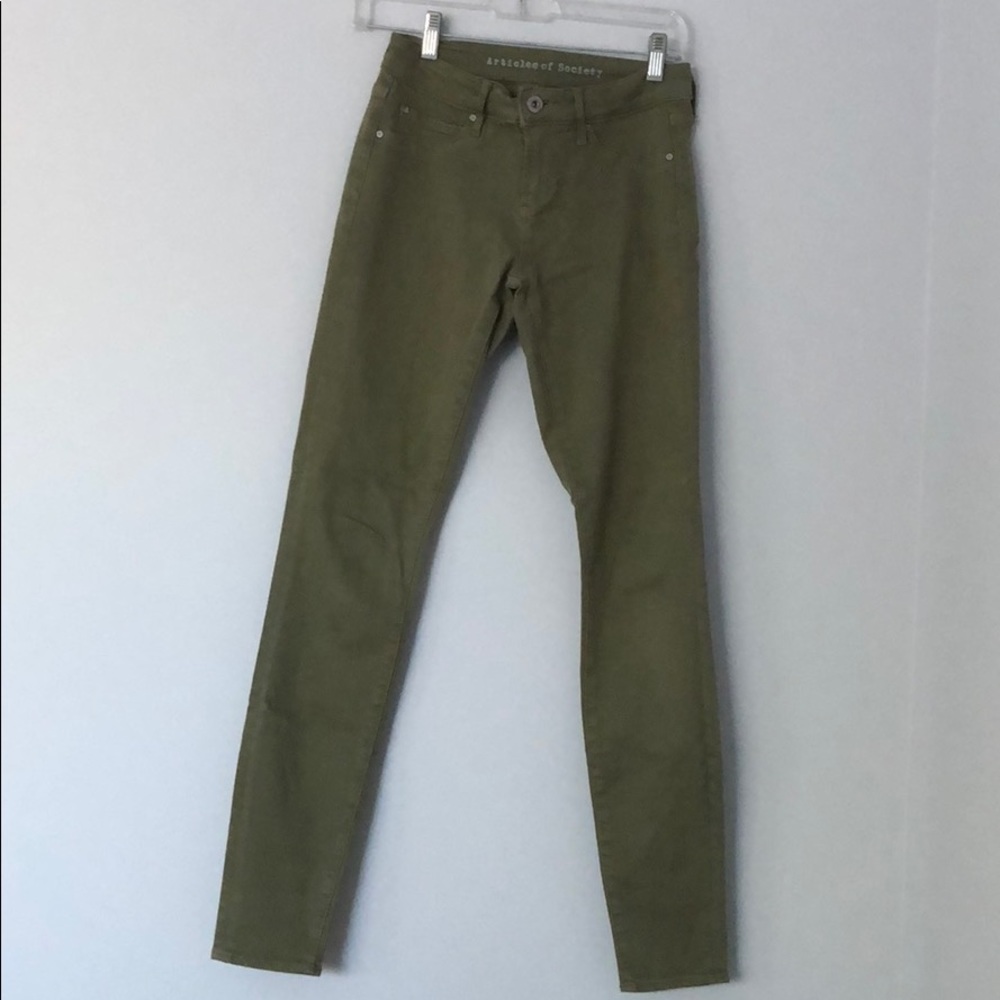 Articles of Society Dark Green Skinny Jeans